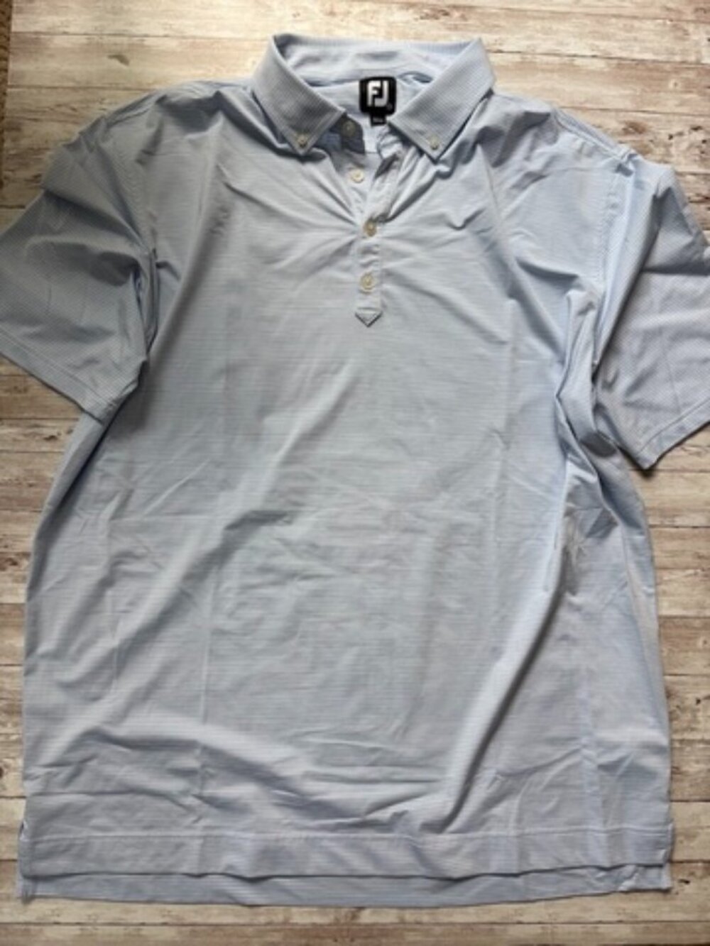 Footjoy Performance Golf Shirt - Size XXL - Blue/White Stripe